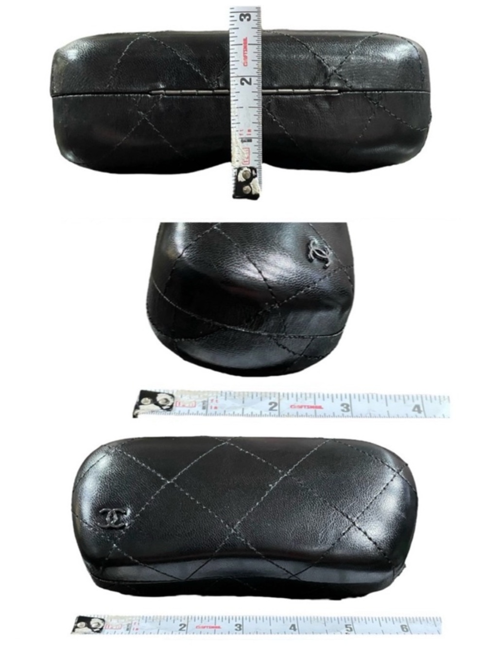 CHANEL Authentic Matelassé Black Leather Glasses Case - Picture 9 of 9